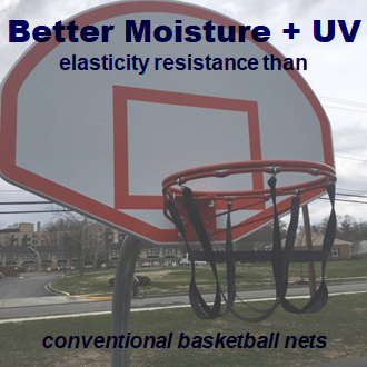 Better moisture + UV elasticity resistance than con breaking resistance strength than conventional basketball nets